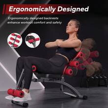 MERACH Ab Workout Bench For Home Gym, Ab Machine Exercise Equipment, Multi-Functional Adjustable Ab Trainer, Sit Up Machine For Abdominal, Exercise Chair For Full Body Workout - Đỏ - Xem 2