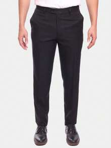 Men's Checkered Dress Pants, Premium Microfiber - 黑色 - 查看 1