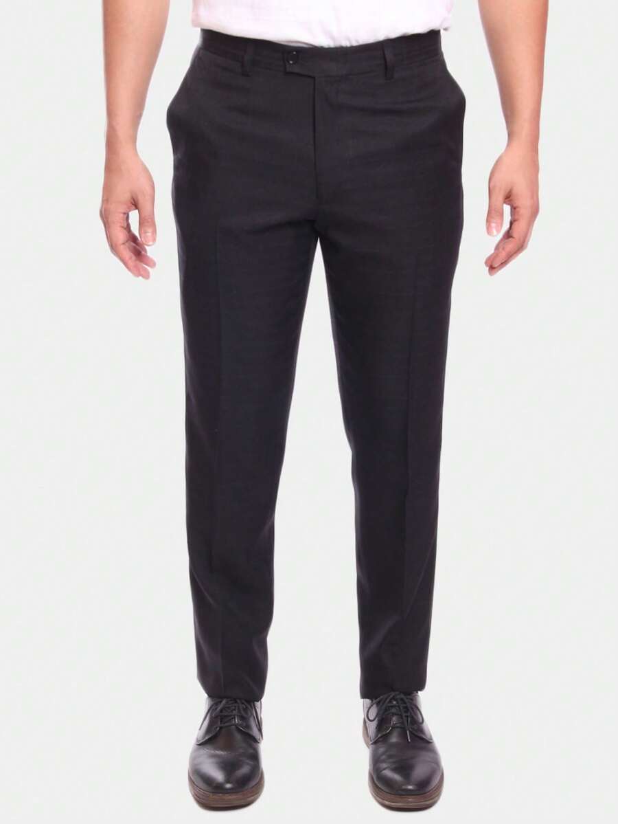 Men's Checkered Dress Pants, Premium Microfiber - 黑色 - 查看 1