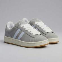 Women's Casual Camp Men's Chunky Skater Sneakers With Thick Laces, Basic Black, Cutout/Detailed - 淺灰色 - 查看 1