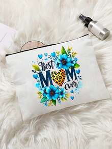 Borsa per cosmetici con motivo "Best Mom Ever", leggera, organizer per cosmetici e articoli da toeletta, borsa cosmetica con cerniera, portamonete leggero, borsa da toilette, borsa per riporre oggetti, accessorio da viaggio, perfetto per lo shopping, uso versatile, adatto per donne, perfetto per matrimoni, gite in spiaggia o viaggi casual, per organizzare il trucco, regalo per la Festa della Mamma - Multicolore - Visualizzare 13