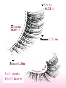 10 Pairs/Box Transparent Short Natural Eyelashes 5-8mm, Suitable For Small Eyes Daily Makeup Wear For Women - Black - View 2