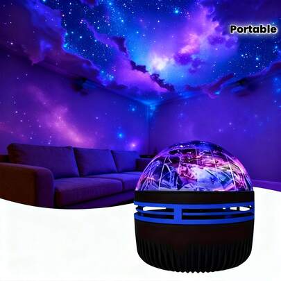 Aurora LED Projector Lamp - With Remote Control, USB Powered, Multi-Color Lighting Effects, RGB Night Light, Portable Projector, Ideal For Christmas Decoration And A Great Gift For Christmas Or Valentine's Day