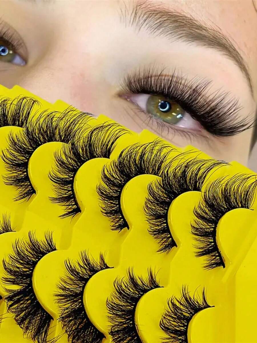 7 cặp mi giả siêu nhẹ và bền, thiết kế thanh 3D mô phỏng chuyển động của lông mi tự nhiên, thiết kế D-Roll kéo dài thông minh, tạo hiệu ứng trang điểm tự nhiên như dùng cọ tán mi. - Xem 1