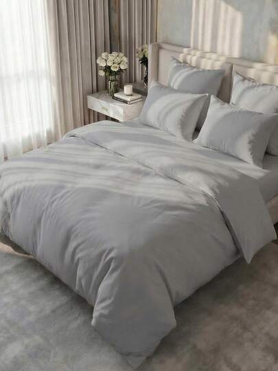 2/3pcs Set Solid Color Duvet Cover Set, Skin-Friendly & Comfortable Bedding, Soft Anti-Pilling Fabric, Minimalist Style Room Decor, Fashionable Duvet Cover & Pillowcase, Excluding Comforter, Suitable For All Bed Sizes, All Season Use, Machine Washable, Ideal Gift