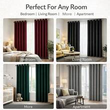 4 Panels 100% Blackout Curtains Heat Insulation Noise Reduction Privacy Protection Room Darkening Curtains Energy Efficient Curtains Thermal Insulated Curtains Soundproof Curtains For Living Room Bedroom Modern Curtains For Bedroom Decorative Curtains For Living Room Elegant Curtains For Bedroom Luxury Curtains For Living Room Plain Curtains For Bedroom Solid Color Curtains For Living Room Blackout Window Treatments For Bedroom Light Blocking Curtains For Living Room Partition Curtains Suitable For Living Rooms Bedrooms Balconies And Courtyards BLACK RED GRAY GREEN - 黑色 - 查看 9