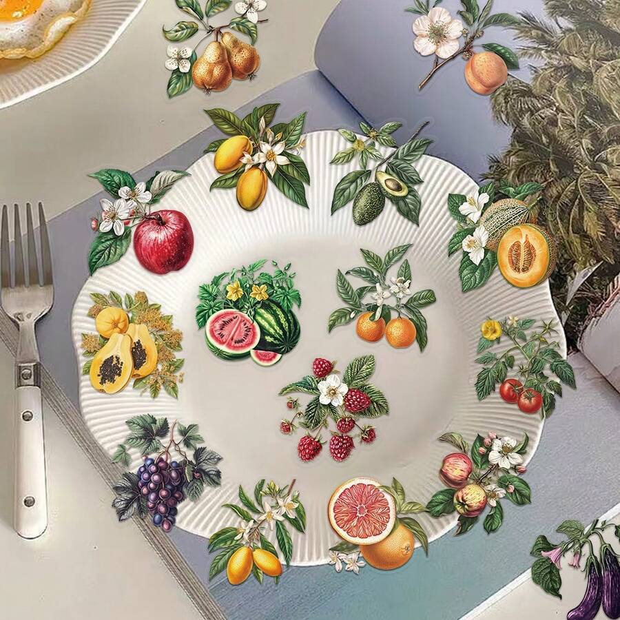 50pcs Plant & Fruit Sticker Set, Decorative For Scrapbooking, Diary ...