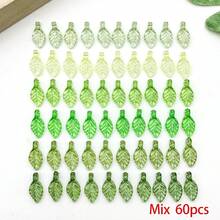 1包绿色亚克力叶子珠子透明枫叶吊坠小绿叶珠帽，用于珠宝制作DIY春季工艺品耳环手链 - 綠色 - 查看 13