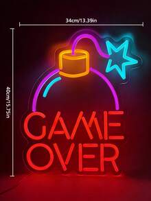 Lampu Dinding Neon LED, Dekorasi Ruang Bermain, Papan Neon Gaming, Lampu Neon LED Ruang Bermain, Cocok untuk Dekorasi Ruang Tamu dan Kamar Tidur - MultiWarna - View 4