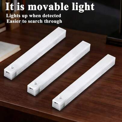 Bộ 3 đèn LED cảm biến từ tính sạc USB, 2 nhiệt độ màu, thích hợp dùng cho đầu giường ký túc xá, bàn làm việc, gương trang điểm, tủ quần áo, tủ rượu, hành lang, nhà để xe, tầng hầm.