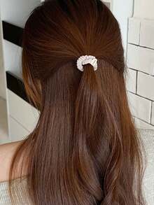 Neutral Color Fabric Hair Scrunchies, High Elasticity Seamless Hair Ties, Minimalist Women Hair Accessories, Versatile For Ponytail, Everyday & Commute Hair Rubber Bands Hair Rope - Multicolor - View 11