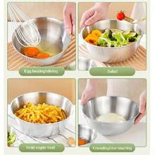 Bát trộn salad bằng thép không gỉ - Bền chắc và không chứa chì, tiện dụng để trộn, nướng và chuẩn bị thức ăn - Dụng cụ nhà bếp thiết yếu - bát trộn - Xem 4