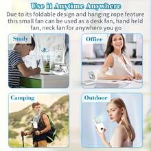 Quạt điện cầm tay di động có màn hình hiển thị kỹ thuật số, quạt đeo cổ có thể gập lại, pin sạc USB 3000mAh, điều chỉnh 180°, 3 tốc độ gió, thích hợp để làm mát cá nhân, du lịch và thể thao, lễ tốt nghiệp, chúc mừng tốt nghiệp, dụng cụ di động, vật dụng cần thiết mùa hè, đồ dùng xách tay mùa hè - nhiều màu - Xem 6