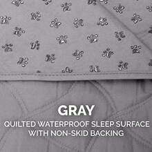 Furhaven Large/Queen Size Waterproof and Non Slip Quilted Twill Mattress Furniture Protector Cover Washable - Gray Large/Queen Size - gris - Ver 6