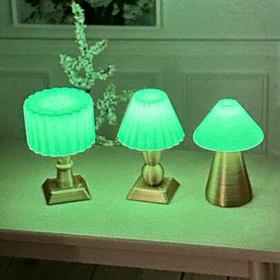 3D Printed Lamp Decor, Miniature Things, Glow-In-The-Dark Mini Lamp Model (No Power Source), Self-Luminous Night Light Model House, Bedside Lamp, Doll Accessories, Ideal For Decorating Your Doll House, Micro Scene Photography Props, Mini Stuff