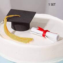 1 Set 2026 Graduation Hat Tassel Cake Toppers Graduation Cap Cake Topper Graduation Party Table Centerpieces Gold Graduation Cake Toppers For Graduation Party - A - View 7