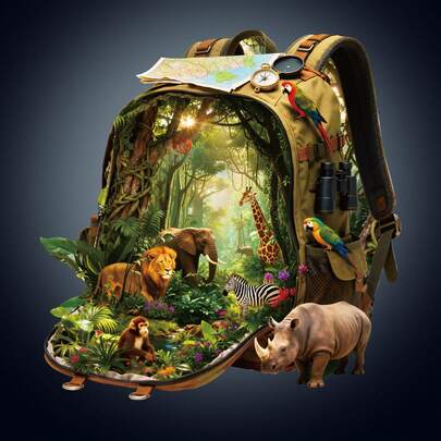 1pc Rainforest Quest Wooden Puzzle, Asymmetrical Animal Shaped Wooden Jigsaw Puzzle Toy, Unique Party Game Gift, Decorative Art Puzzle, Tabletop Magic Puzzle, Children Educational Toy, Holiday Gift, Adult Wooden Puzzle, Back To School Gift, Mother's Day Gift, Birthday Present