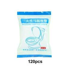 30/60/120入拋棄式馬桶座墊套，便攜旅行馬桶墊，適用於公共廁所與飯店，男女通用及兒童健康白色馬桶座墊，包裝 - 彩色 - 查看 8