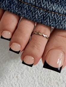 150pcs Short Square Press-On Toenails, Pink French Soft Gel Nail Tips, Suitable For DIY Fake Nails, Minimalist & Versatile, 15 Sizes, For Women Nail Supplies - Quả mơ 2 - Xem 5