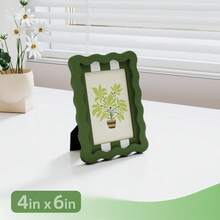 1pc Wavy Photo Frame With MDF Board And Tempered Glass Panel, Artistic Creative Home Decor, Colorful Wavy Design, 4 Standard Sizes 4x6 Inch, 5x7 Inch, 8x10 Inch, 11x14 Inch, Modern Fashion Interior Decoration, Fun Photo Frame (Random Photo Paper) - 1PC - View 16