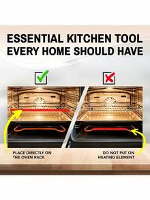 Bộ 2/3 miếng bảo vệ mép vỉ nướng bằng silicon | Chịu nhiệt, 35,56 cm, chống bỏng, dụng cụ nhà bếp an toàn cho lò nướng, phụ kiện bếp nấu cho xe RV của TIGERPOWER - Nhiều màu - Xem 6