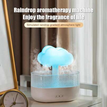 Rain Cloud Humidifier 7 Changing Colors LED Light Auto Shut Off 200ml Aromatherapy Essential Oils Diffuser Rain Drop Humidifier,Diffusore Profumo Casa  Profumatore Per Ambienti  Umidificatore Ambiente  Diffusore Oli Essenziali