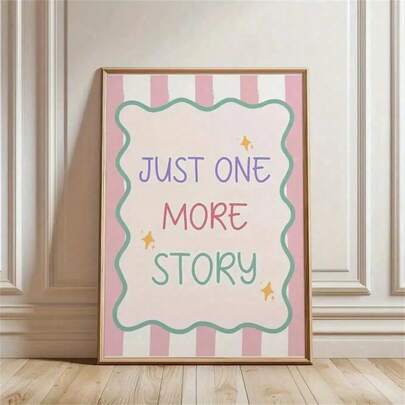 1pc Decorative Wall Art Poster "Tell Another Story", Vivid Canvas Painting Suitable For Reading Corner, Unique Imaginative Wall Decor, Great For Living Room Or Bedroom