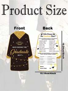 谁最了解毕业生？毕业派对游戏卡片，5 包金色闪光毕业帽设计，2026 届毕业派对用品，2026 届毕业，毕业礼物 - 多色 - 查看 7