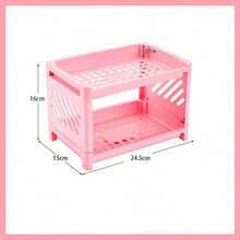 Dual-Layer Stylish Minimalist Desktop Storage Rack, Home/Bedroom Cosmetic Organizer - Multicolor - View 6