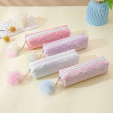 1个亮片铅笔盒。学生亮片铅笔盒。化妆包。彩虹亮片铅笔盒。学生文具。礼物。桌面文具收纳盒。 - 單件 - 查看 1