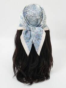 1条70厘米缎面印花时尚多功能方巾/头巾 - 彩色 - 查看 3