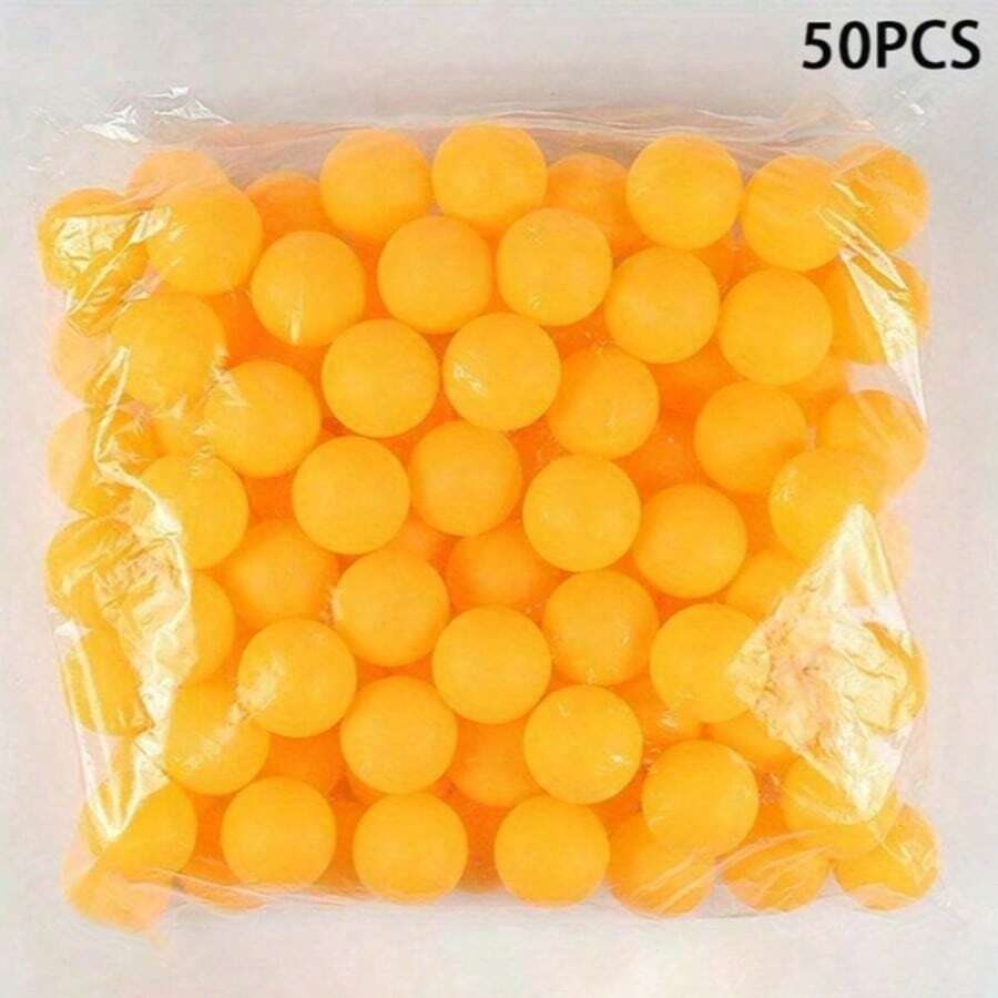 5/10/20/50pcs 40mm Matte Yellow & White Durable PP Material Ping Pong Balls, Rust-Resistant For Adult Practice And Recreation - Multicolor - View 1