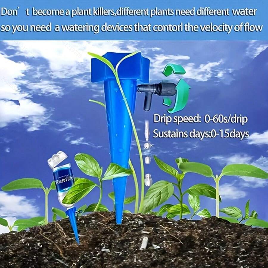 20pcs Automatic Drip Irrigation System - With Timer Controller, Adjustable Drip Irrigation Spikes Watering Nozzles, Potted Plants Garden Outdoor Automatic Watering Tool, Hands-Free Precise Water Control
