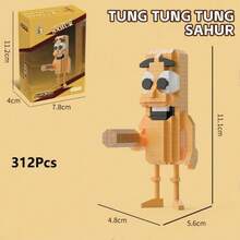 Tung Tung Sahur Character Building Blocks Toy, Tralalero Tralala, LiriLi Larrla, Boneca Ambalam Character Building Blocks Toy, Party Gift - Multicolor - View 3