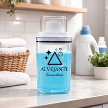 Acrylic Laundry Dispenser Organizer With Measuring Cup - Fabric Softener, Powder And Liquid Detergent, Stain Remover - Bleach - View 1