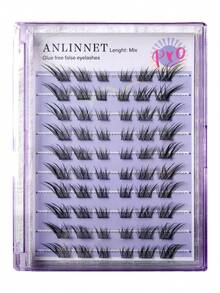 60片C型卷翘蓬松假睫毛簇，混合长度，打造狐狸眼妆效，DIY睫毛嫁接，浓密睫毛簇，猫眼睫毛簇，纤长睫毛簇，睫毛嫁接，睫毛簇，单根假睫毛，假睫毛 - 查看 6