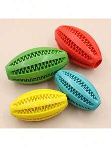 1pc Pet Toy Snack Ball, Self-Entertainment Device For Dogs, Dog Chewing Toy, Rubber Dental Cleaning Football Dog Toy, Random Color, Dog Toy, Dog Ball, Durable Dog Toy - Red - View 6