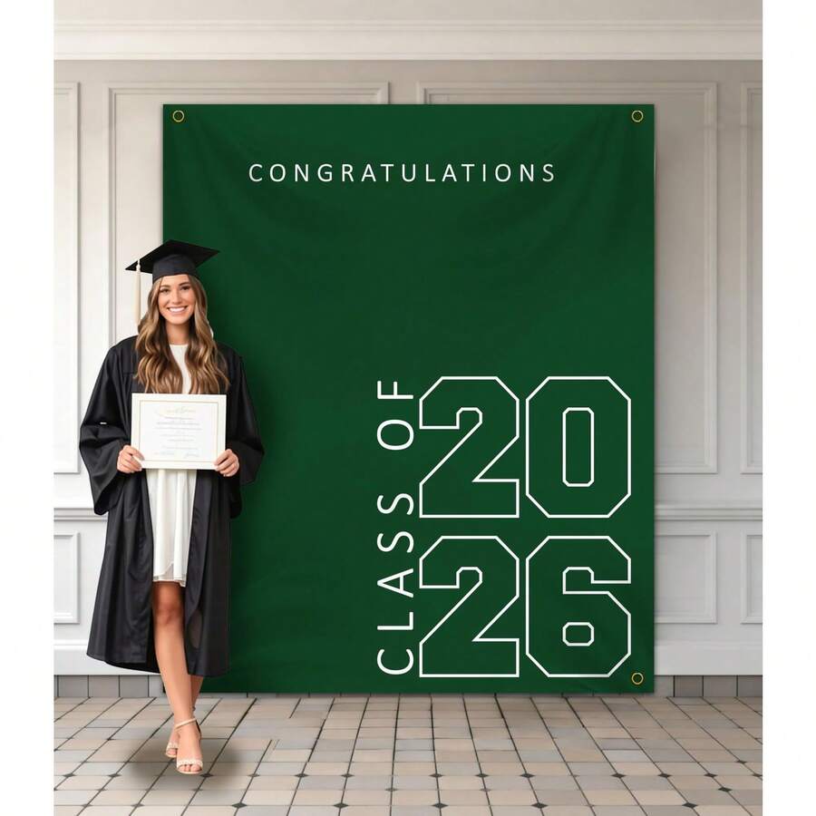 Congratulations Class Of 2026 Banner Minimalist Backdrop For Graduation Party Decorations Photo Background - 多色 3 - 查看 1