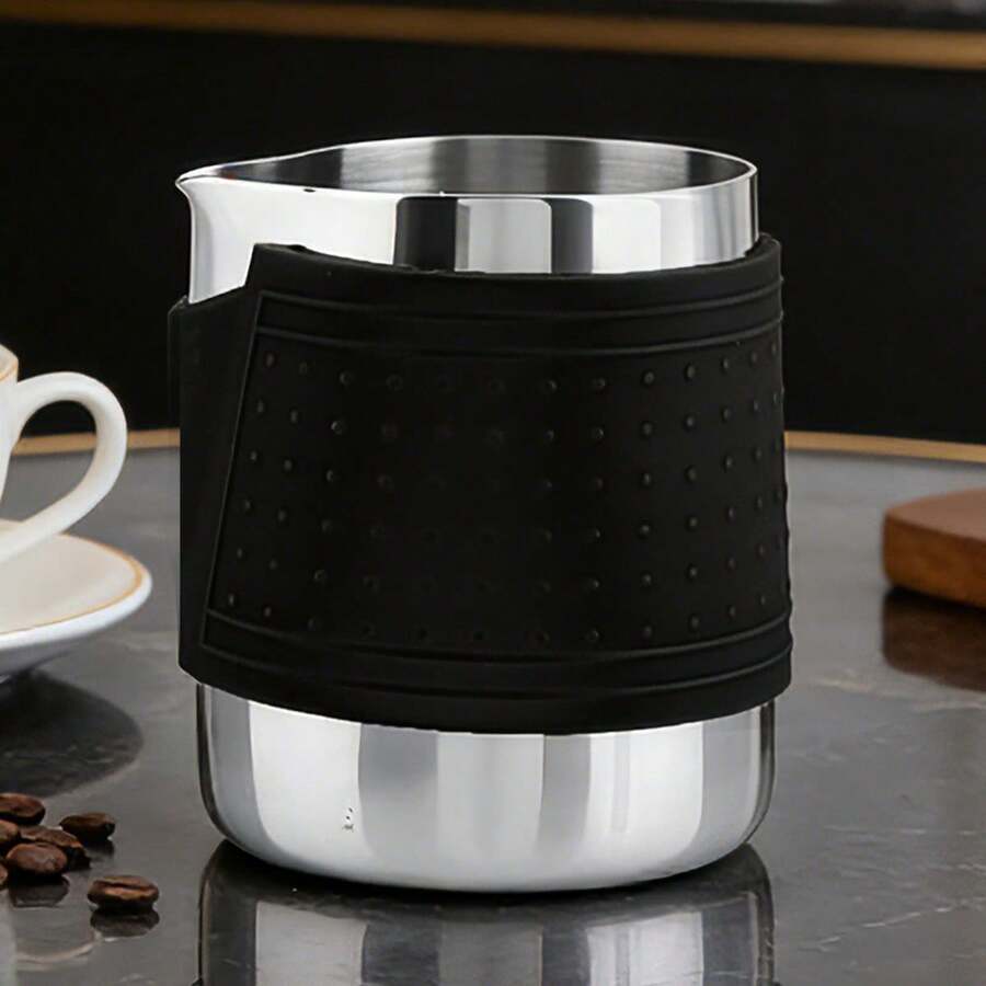 Bình tạo bọt sữa bằng thép không gỉ 350ml/11.8oz kèm vỏ silicon, bình đựng kem cà phê, bình tạo bọt sữa, thích hợp cho gia đình, văn phòng và quán cà phê. - Nhiều màu - Xem 1