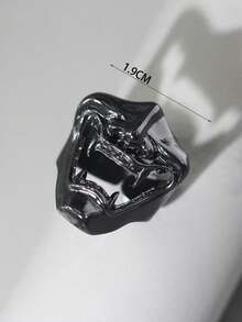 1枚男士朋克骷髅戒指 - 金黃色 - 查看 6