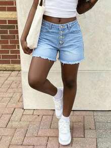 Women's Casual Loose Straight Leg Cropped Jeans - Light Wash - View 5