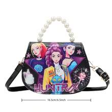 Hasbro KPOP 魔女猎人珍珠手柄斜挎包，时尚动漫人物印花手提包，配有可调节肩带，耐用PU皮革材质，适合生日、圣诞节、感恩节、K-Pop粉丝收藏、日常使用和节日礼物 - 多色 - 查看 11