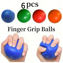 6pcs Hand Grip Strengthener Balls, Rehabilitation Training For Stroke Patients, Elderly Finger Strength Exercise Equipment - Multicolor - View 1