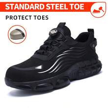 Ding gu Safety Shoes Industrial Safety Shoes Safety Boots Function Trainers Outdoor Work Shoes Men's Puncture Proof Steel Toe Anti-Smash Non-Slip Shock Absorbing Work Safety Shoes - 黑色 - 查看 3