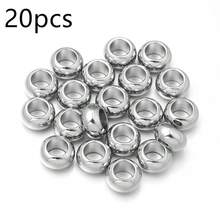 20pcs/Pack Stainless Steel Large Hole Beads, Multi-Size Metal Spacer Beads For DIY Jewelry Making, Bracelets Necklaces Pendants - Stainless Steel Beads - View 14