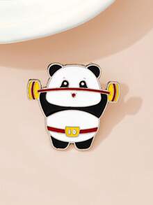 1/6 pièces Broche panda sportif de style chinois, haltère, punching, théière bouilloire figurines mignonnes, couleurs noir et blanc vives, accessoire décoratif unique pour sac à dos d'étudiant, vêtements, cadeau pour mère, père, remise de diplôme et enseignant - Multicolore - Voir 8