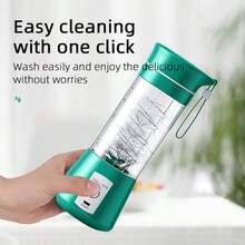 380毫升升级大容量个人搅拌机，6刀片3D不锈钢材质，21000转/分钟高速电动榨汁搅拌机，1500毫安时USB充电无线搅拌机，适用于碎冰/水果/健身/旅行/办公，配有便携背带 - 彩色 - 查看 6