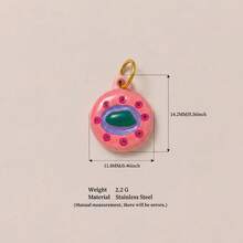 1pc Dopamine Inspired Jewelry Pendant Accessories, Includes Mushroom, Flower, Heart, Polka Dot, Butterfly Patterns. Made Of 18K Stainless Steel Plating, Suitable For Daily Bag Decoration, Necklace, Bracelet, Phone Strap, Keychain Pendant Accessories - Multicolor - View 11