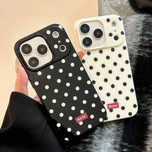 2个创意波点亮面手机壳，适合作为情侣、女朋友、女儿、青少年的生日或圣诞礼物 - 黑色+白色 - 查看 30