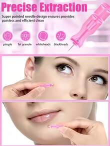 100 piezas de agujas estériles para el acné, herramientas desechables para eliminar puntos negros, efectivas para imperfecciones y puntos negros, adecuadas para todo tipo de piel, herramientas de limpieza facial para uso en salón y hogar - Multicolor - Ver 4